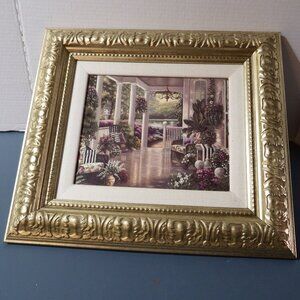 Print in gold tone frame, Like New